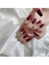 アンダーバーホワイト 大阪上本町店(_WHITE)/キレイめボルドーネイル