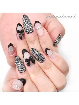 ツイード＆リボンネイル