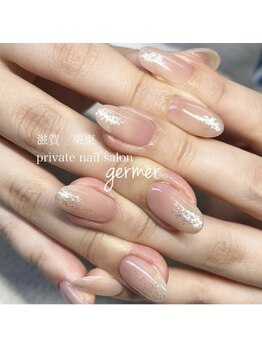 ヌーディーカラーにラメ足し♪