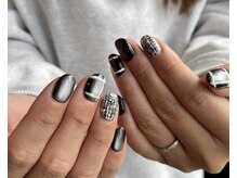 ランダネイル(LANDA. nail)/ブラック×ツイード♪