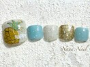 HAPPYロゴ×パイナップルネイル