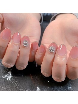 ラメラインとビジュー☆