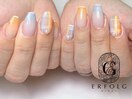 ビタミンカラー×チェックネイル