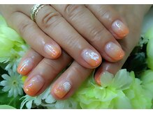 プルミエ ネイル(Premier Nail)/オレンジカラグラ☆ハイビスカス