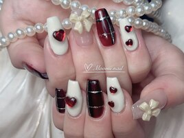 赤系　ハート　スカルプ