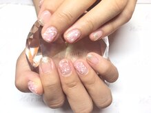 ネイルケアサロンエルミタージュ/ゴールドラメフラワー