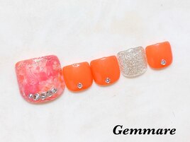 マーブル柄フットデザイン