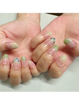 メロウ/押し花ネイル