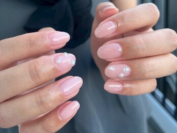 ザ コモン ネイル恵比寿(the common nail)/シンプル/パールデザインネイル