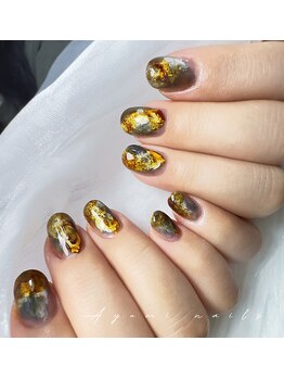 アユミネイル 川崎(Aumi nail)/ニュアンス定額に秋ネイルおすす