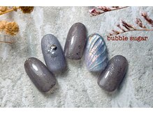 バブル シュガー バイ ネイルクローネ(bubble sugar by.nail crone)/オーロラ貝ネイル