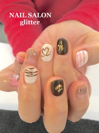 バレンタインネイル