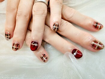 クリスマスカラーチェックネイル