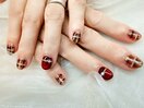 クリスマスカラーチェックネイル