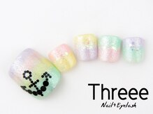 スリーネイルプラスアイラッシュ(Threee Nail+Eyelash)/パステルカラフルグラデーション