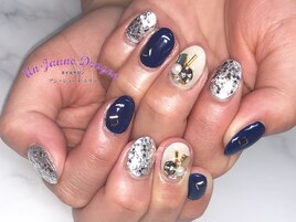 【自爪ネイル】冬カラーネイル