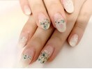 押し花フラワーネイルデザイン