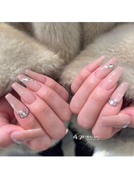 ピンクベージュ ワンホンネイル