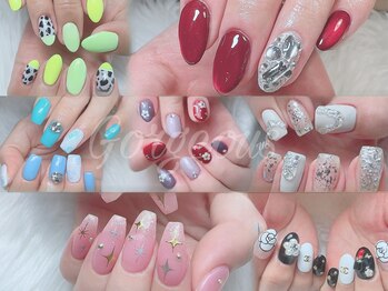 ゴージャス ネイル アンド スクール(Gorgeous)の写真/110種類以上～選べるあなただけの定額ネイル☆色変えや配置換えで好みに合ったデザインを♪付替えオフ無料