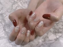 ネイルアンドアイラッシュサロン エスポアール(nail&eyelash salon espoir)/チェック柄ネイル　75分コース