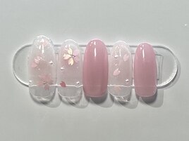 春ネイル/桜/パール/ホロ
