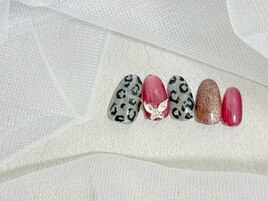 秋ネイル/ヒョウ柄