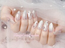 エンジェルネイルサロン(Angel nail salon)/白マグネットXピンクハート