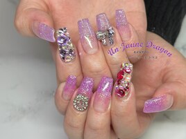 【ロングネイル】ラメネイル