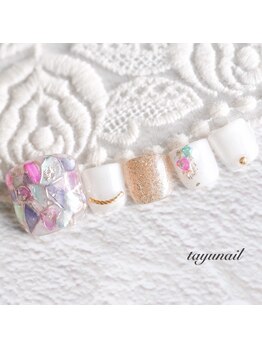 たゆ ネイル(たゆnail)/ステンドグラス風フットネイル