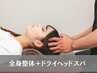 【眼精疲労改善】全身整体+ドライヘッドスパ　40分￥8800