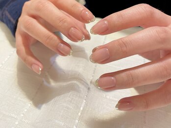 ネイルズ ララ(nails Lala)/ガラスフレンチ。