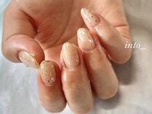 ネイルサロン イントゥ(into_)/ミラーフレンチ　定額　アート