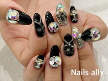 ネイルズアリー 立川店(Nails ally)/メタルパーツ×Vカットストーン
