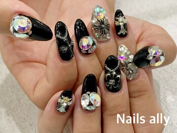 ネイルズアリー 立川店(Nails ally)/メタルパーツ×Vカットストーン