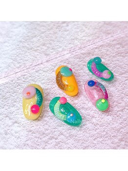 リグネイルスタジオ(Lig nail studio)/カラフルネイルデザイン