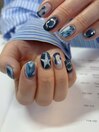 Blue/ニュアンスネイル