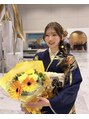 ユーノ 烏丸店(YUNO)&nbsp;今年成人式でした！お気に入りの紺色の振袖が可愛い！