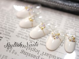 Wedding nail(ホワイト×クリア)