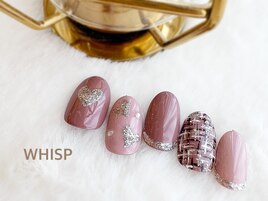 ハートツイードネイル 冬春