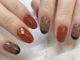 シースルー　ドット　フレンチ