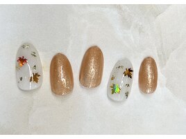 秋　ホログラム　ラメ　ブラウン