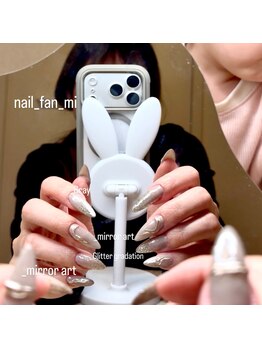 ネイルファンミィ(nail_fan_mi)/ミラーアート 大人っぽネイル