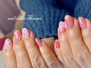 ネイルアトリエ フロラシオン/上品繊細アートのフラワーネイル