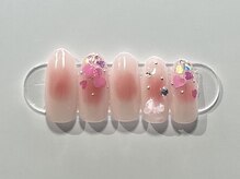 ジョアネイル(JOA Nail)/春ネイル/チーク/リボン/ホロ/