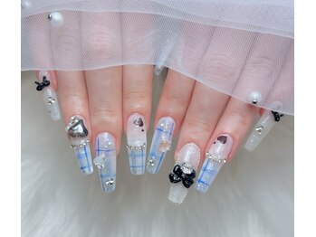 福松学園/チェックネイル