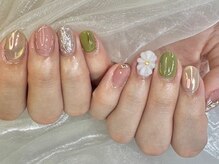 アリイネイルズ(ALII Nails)/くすみカラーフラワー