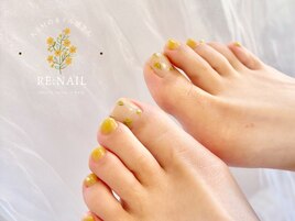 フットにも春☆ミモザカラー