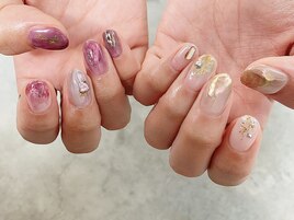 くすみピンクニュアンスネイル