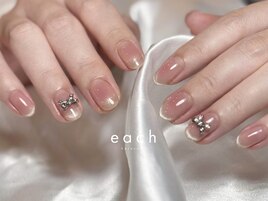 チークネイル×リボンパーツ