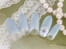 シューズネイルプロデュース/逆フレンチ３Dフラワー